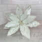 Sparkling White Poinsettia with Pearls, Set of 5