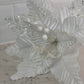 Glam White Poinsettia with Sequins, Set of 5